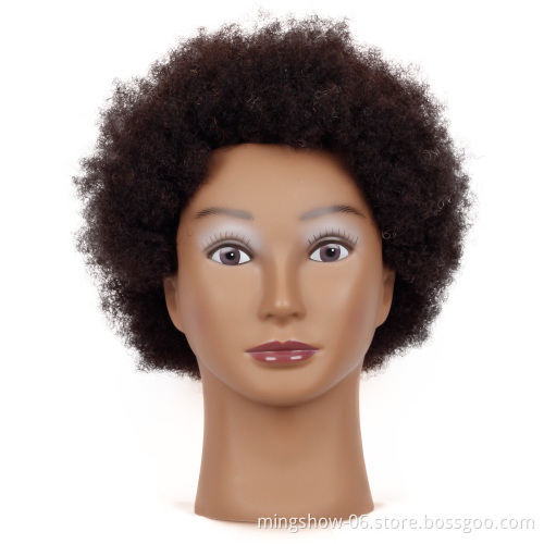 Resin pretty black human hair afro kinky mannequins female head with natural hair